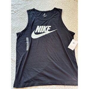 Nike Sportswear Futura Logo Tank Top Mens Large Black White